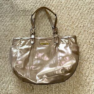 Coach Metallic Light Gold Hand Bag